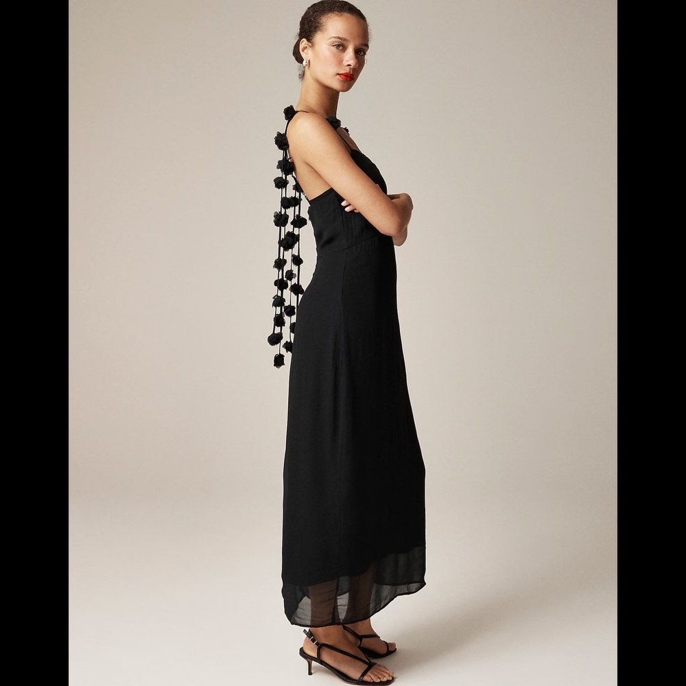 J. Crew Collection Rosette-strap Sheath Dress in Chiffon - Picture 2 of 16